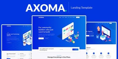 Axoma – Responsive Bootstrap 4 Landing Template by pxdraft