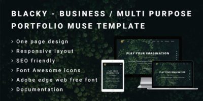 BLACKY - Business or Multi Purpose Portfolio Muse Template by AwesomeThemez