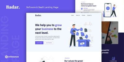 Badar — Software & SaaS Unbounce Landing Page by thememor