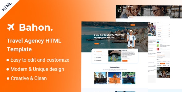 Bahon - Travel Agency HTML5 Template by designexpart260