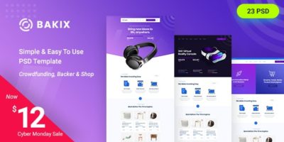 Bakix - Startup & Crowdfunding PSD Template by Theme_Pure