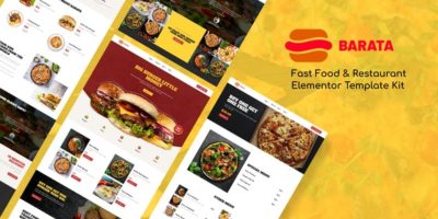 Barata - Fast Food & Burger Elementor Template Kit by elmous