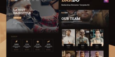 Bardo - Gentleman Barbershop Elementor Template Kit by doodlia