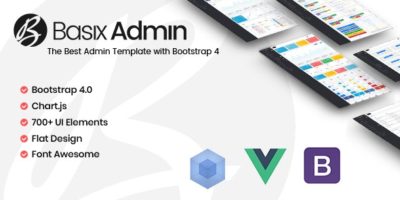 Basix Admin - VueJS Dashboard Template for Web Applications made with BootStrap by Jewel_Theme