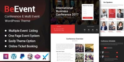 BeEvent - Conference & Multi Event WordPress Theme by webmasterdriver
