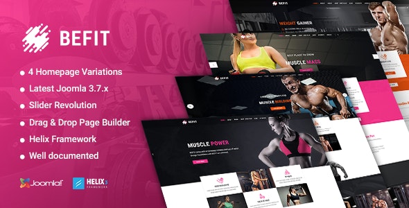 BeFit - Gym & Fitness Joomla template by ithemeslab