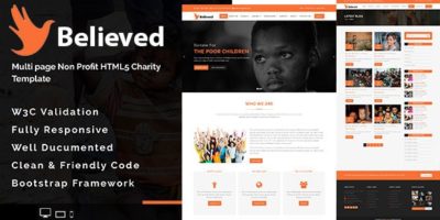 Believed - Multipage Non-profit HTML5 Charity Template by urosd