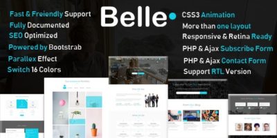 Belle - One Page HTML Template + RTL by marwaelmanawy