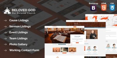 Beloved God Church and Events Html Template by webmarce