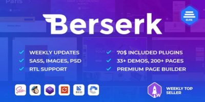 Berserk - Business Portfolio Blog Corporate eCommerce App with Page Builder by NikaDevs