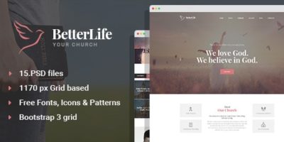 BetterLife - Church & Religious PSD template by mwtemplates