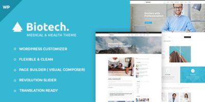 Biotech - Flexible Medical and Health WordPress Theme by Esmet