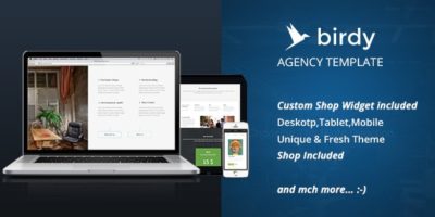 Birdy Agency Template & Shop - Free Shop Widget by pixxli