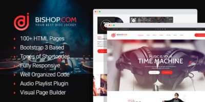 Bishop - Dj Personal Page HTML Template with Visual Builder by WPRollers