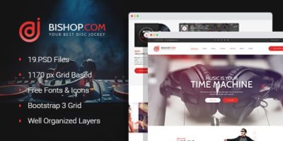 Bishop - Dj Personal Page PSD Template by WPRollers