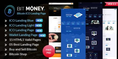 Bit Money - Bitcoin Cryptocurrency ICO Landing Page HTML Template by webstrot