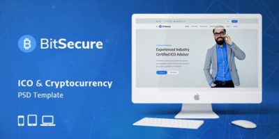 BitSecure - ICO & Cryptocurrency PSD Template by GfxPartner