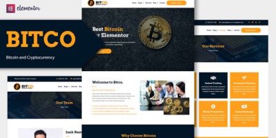 Bitco - Bitcoin & Cryptocurrency Elementor Template Kit by Rometheme