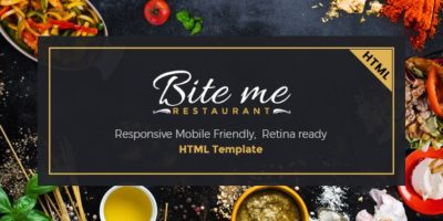 BiteMe- Restaurent Landing Page HTML Template by Kalanidhithemes
