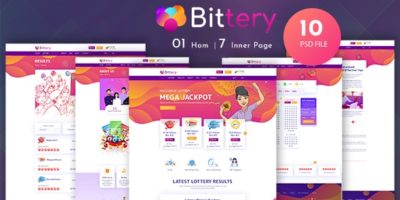 Bittery - Online Lotto & Lottery PSD Template by UIAXIS