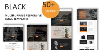 Black - Multipurpose Responsive Email Template With Online StampReady Builder Access by fourdinos