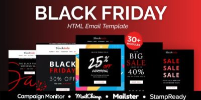 Black sale - Multipurpose Responsive Email Template 30+ Modules - Mailster & Mailchimp by grapestheme