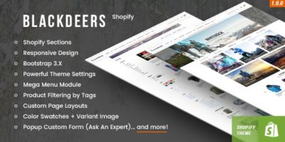 BlackDeers - Responsive Shopify Template (Sections Ready) by halothemes