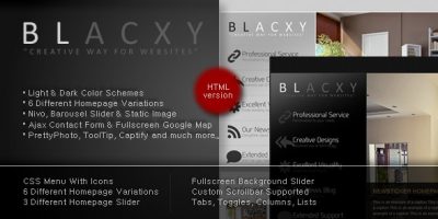 Blacxy Premium Clean-Modern HTML/CSS Template by wpthemess