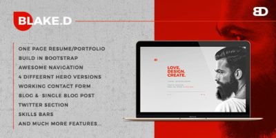 BlakeD - Portfolio & Resume Template by egotype