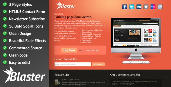 Blaster Landing Page Package by TylerQuinn