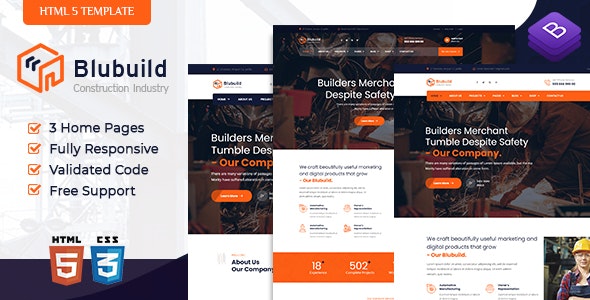 BluBuild - Industrial Construction HTML Template by nauthemes