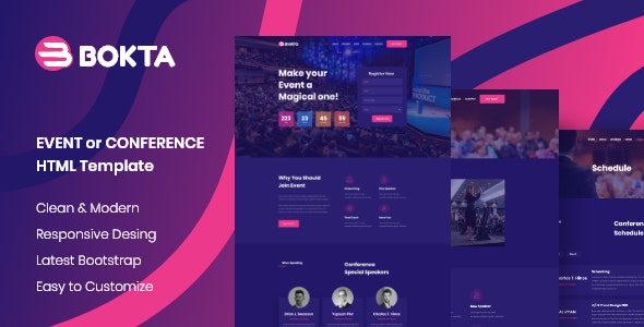 Bokta - Event & Conference HTML 5 Template by coUI