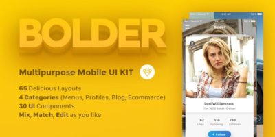 Bolder - Multipurpose Mobile UI KIT for Sketch by nuccioclark