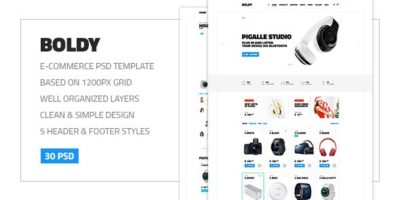 Boldy — Multipurpose Clean and Simple eCommerce PSD Theme by torbara