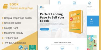Book - Responsive Ebook Landing Page WordPress Theme by XpeedStudio