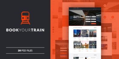 Book Your Train - Online Booking PSD Template by bestwebsoft