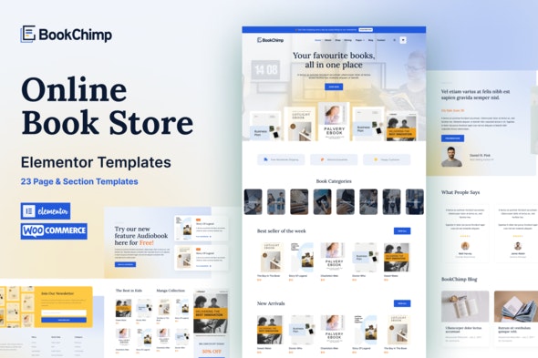 BookChimp - Online Book Store Website Elementor Template Kit by ThemeWarriors