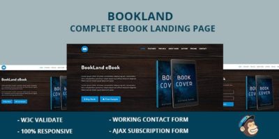 BookLand Complete E Book Landing Page by UXDCODE