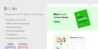 Booki - Responsive HTML Book Landing Page by bestpixels