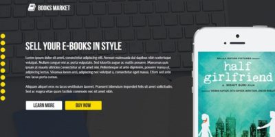 Books Market - Creative Landing Page Template by loveishkalsi
