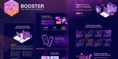 Booster - Proxy & App VPN Service Elementor Template Kit by Rometheme