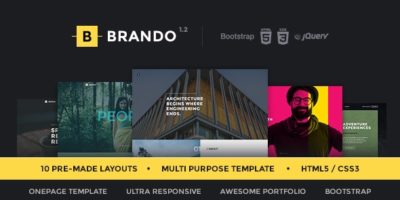 Brando Responsive & Multipurpose OnePage Template by themezaa