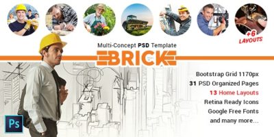 Brick - Multi Concept PSD Template by IgnitionThemes