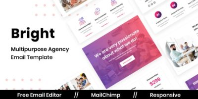 Bright Agency - Multipurpose Responsive Email Template by grapestheme