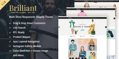 Brilliant - Multi Store Responsive Shopify Theme by EngoTheme