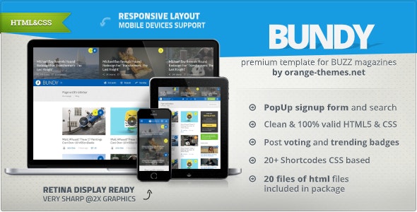 Bundy - Viral Buzz News & Magazine HTML Template by orange-themes