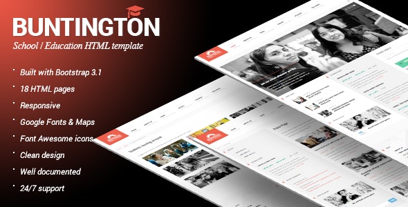 Buntington - Education HTML Template by feeleep