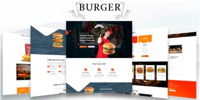 Burger - Restaurant food html landing page by codestarthemes