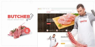 Butcher - Meat Shop PSD Template by webstrot