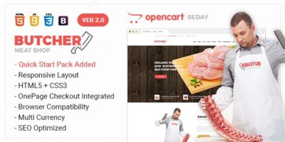 Butcher - Meat Shop eCommerce OpenCart Theme by webstrot